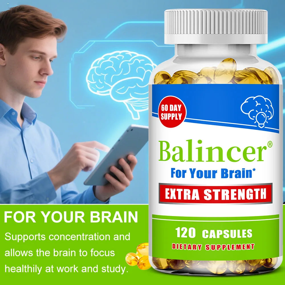 Vitamin D Capsules, Natural Brain Health Supplement, Support Cognitive Function, Memory, Concentration, Immune & Muscle Wellness Healthy supplements