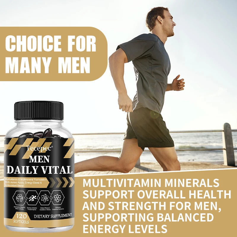 Men's Daily Multivitamin & Mineral Supplement, 22 Essential Nutrients, Supports Energy, Stamina, Immune, Brain & Muscle Health Healthy supplements