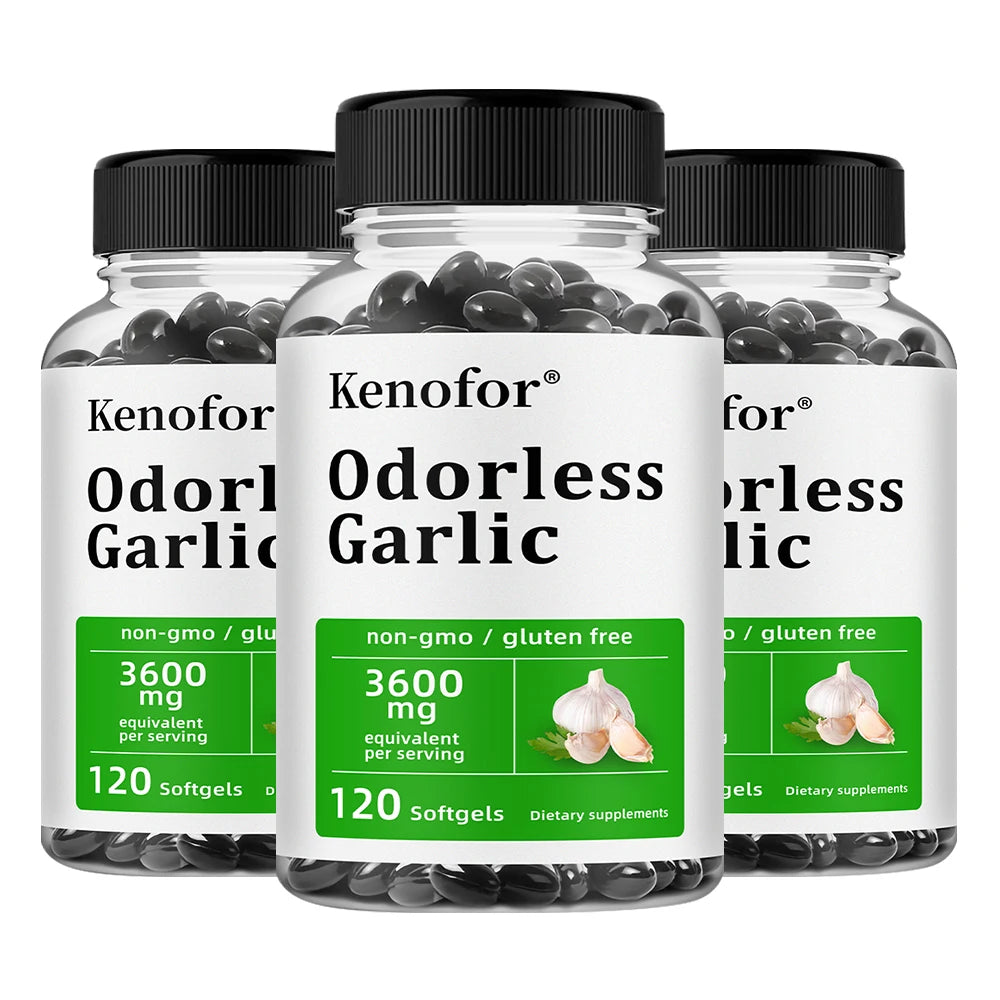 Odorless Garlic Capsules - Supports Immune and Cardiovascular, Cholesterol Health, Antioxidant, Non-GMO, Dietary Supplement Healthy supplements