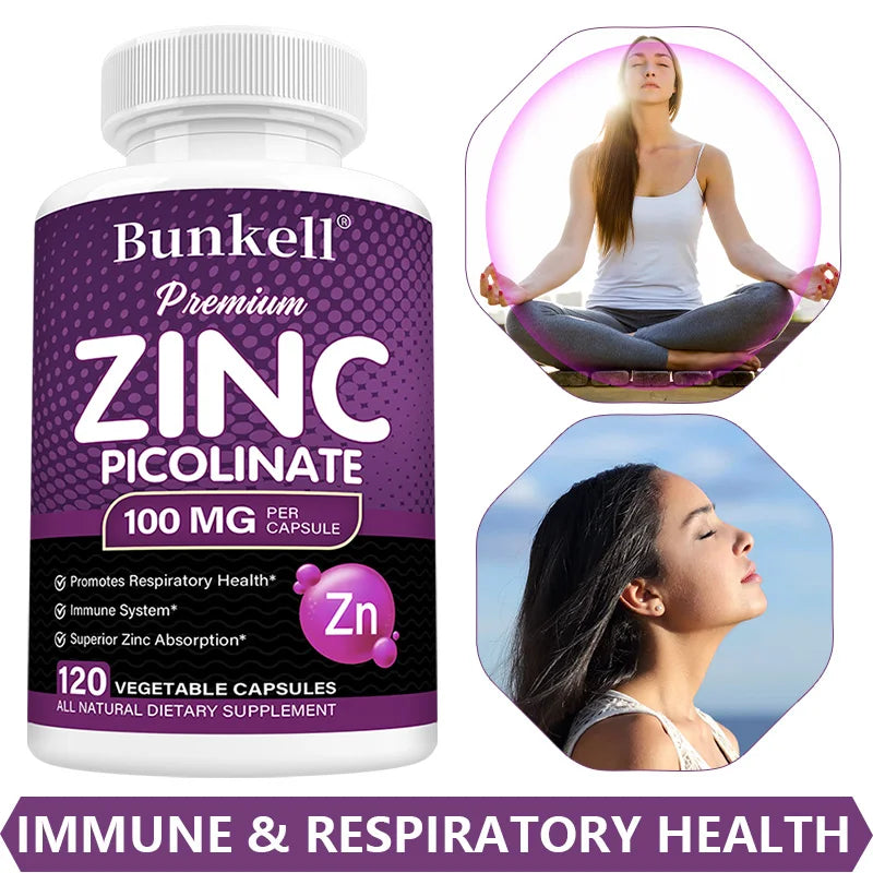 Premium Zinc Picolinate 100mg, High Absorption, Immune Support, Respiratory Health, Energy Production & Sleep Supplement Healthy supplements