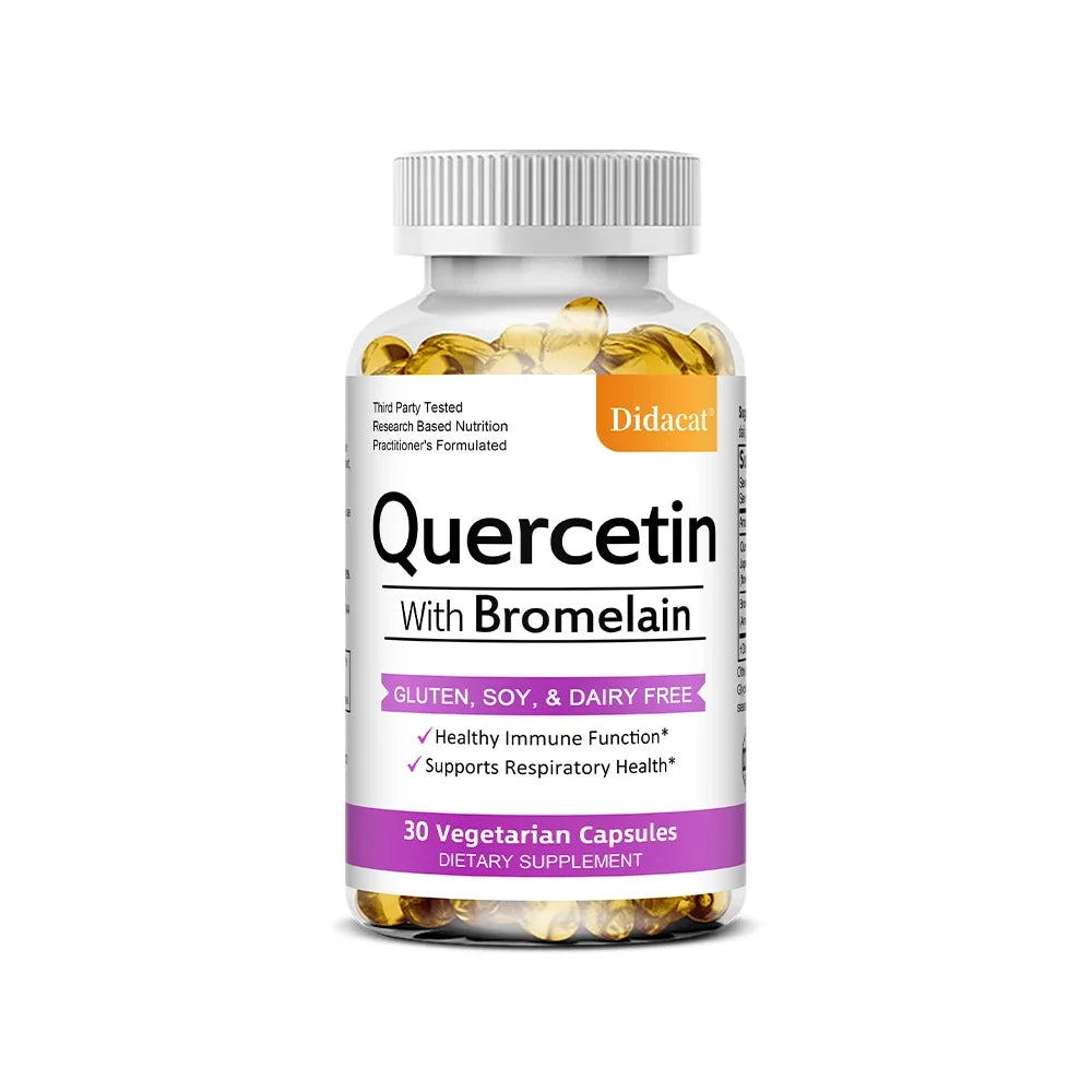 Quercetin with Bromelain Supplement, Enhance Immunity Respiratory, Antioxidant and Help Maintain Cardiovascular Health Healthy supplements