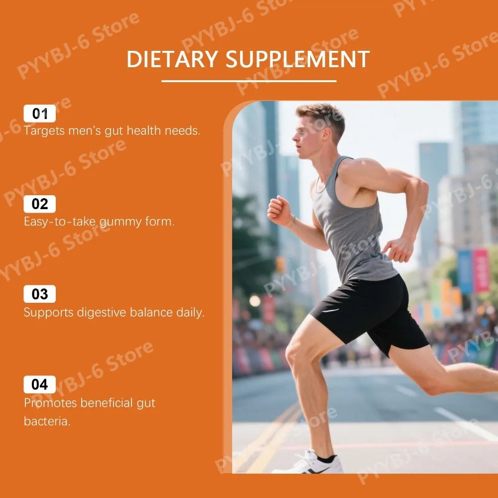 Docteat Peachy Clean Men's Digestive Health Gummies Prebiotic & Probiotic Blend Peach Flavor 60 Gummies Dietary Supplement Healthy supplements