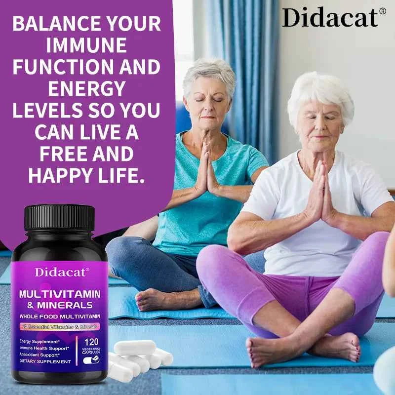 Whole Food MultiVitamin and Minerals - 120 Multivitamins for Women and Men, Powerful Antioxidants for Digestive Support