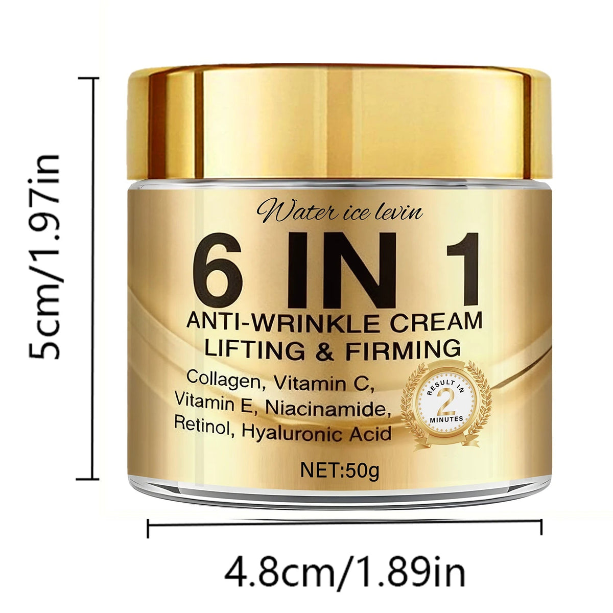 6-In-1 Anti-Wrinkle Cream. Lifts Firms Smooths Moisturizes. Collagen Vitamin C E Niacinamide Retinol Hyaluronic Acid. 50g Healthy supplements