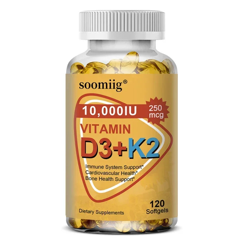 Vitamin D3 K2 Softgel Capsule Supplement Support Joint, Bone and Immune Health Strong Bones & Healthy for Men Women Healthy supplements