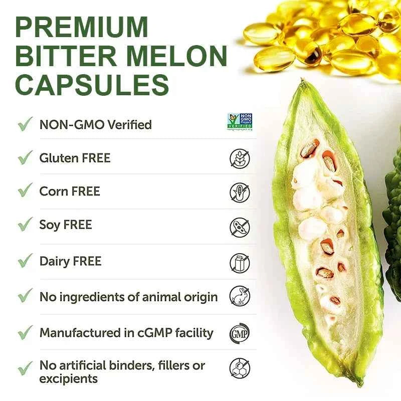 Bitter Melon Extract,  Help Lower Blood Sugar, Supports Weight Management, And Supplement Daily Multivitamins To Burn Fat