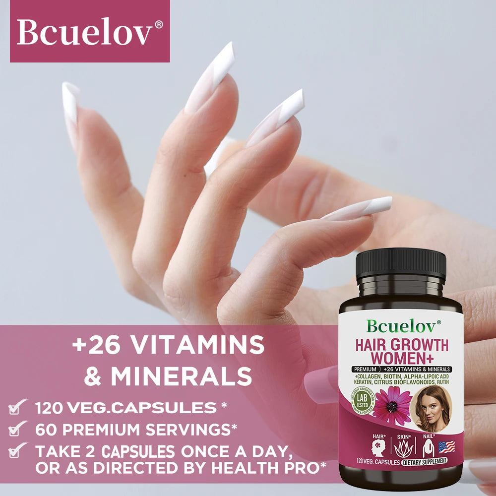 Women Daily Multivitamin Multimineral Capsules, Biotin, Support Hair Skin Nail Joint Bone Heart Health, Boost Energy & Immunity Healthy supplements