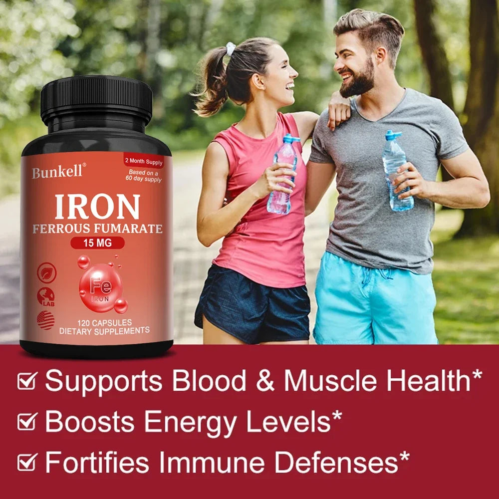 Iron Supplements - Help Maintain Healthy Immune System and Brain Health, Boost Energy Levels and Reduce Fatigue, Non-GMO Healthy supplements