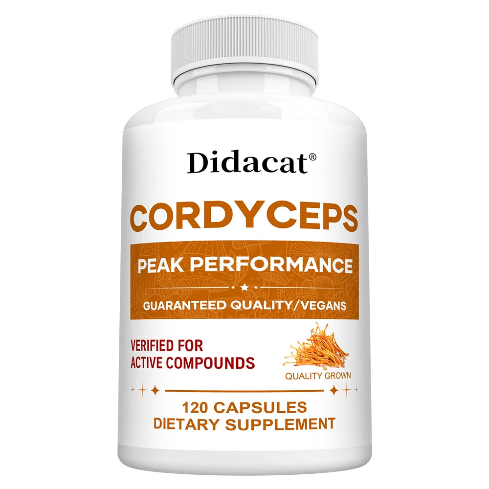 Cordyceps Mushroom Capsules 1000mg, Natural Wellness Supplement, Support Brain, Energy, Stamina, Immune & Cardiovascular Health Healthy supplements