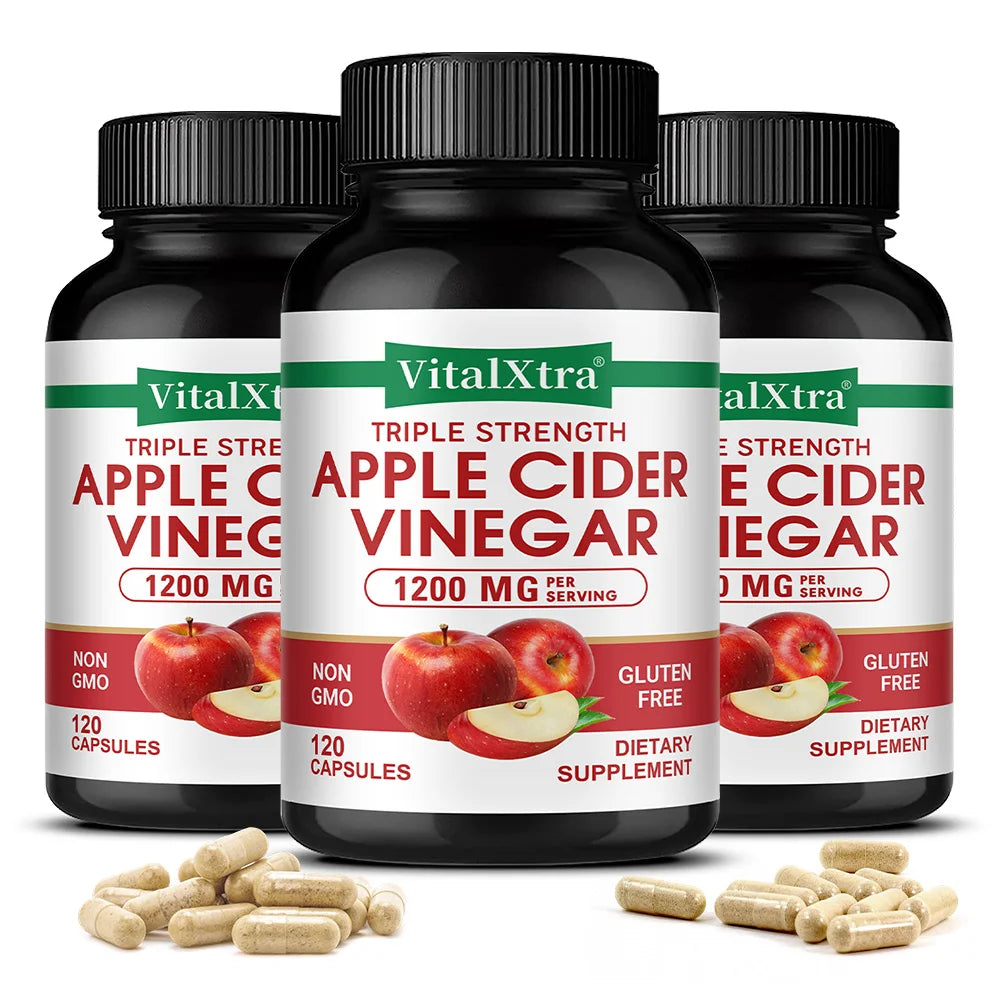Apple Cider Vinegar Supplement - Promote Metabolism and Digestion, Detox, Gut and Immune Health, 120 Vegan Capsules Healthy supplements