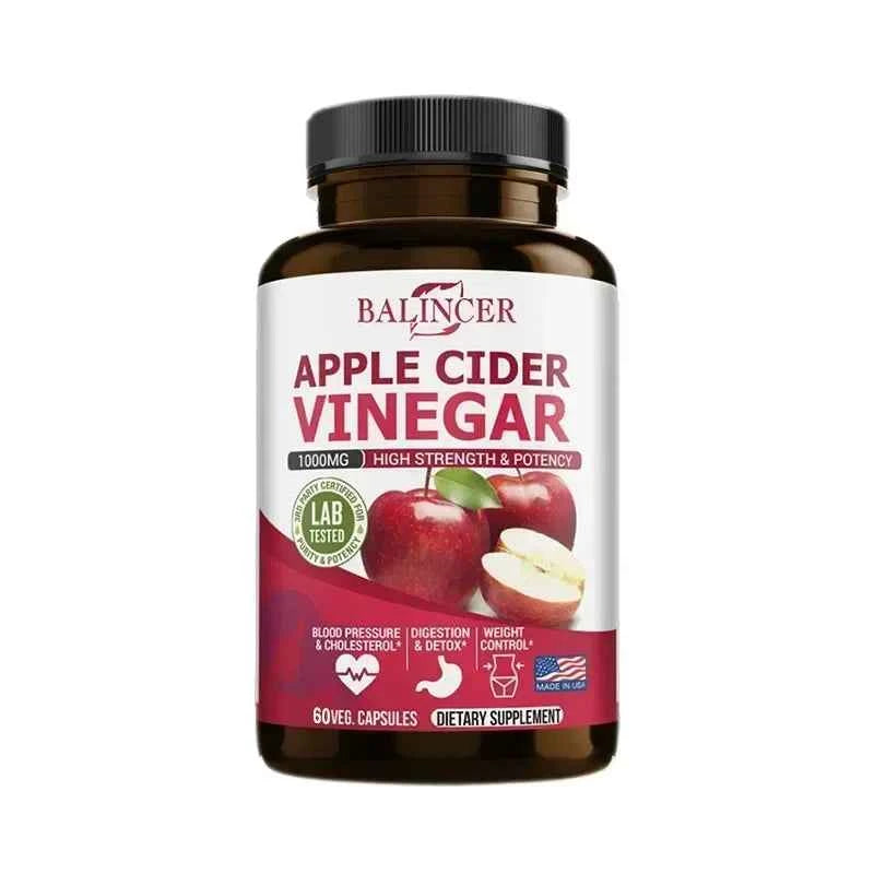 Premium Apple Cider Vinegar Capsules for Weight Management and Detox – 120 Non-GMO Capsules