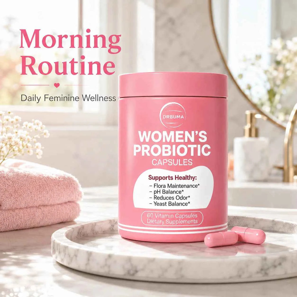 60-Capsule Probiotic Supplement for Women, Ideal Daily Dietary Nutritional Supplement, Portable Pink Bottle, Daily Care Partner for Females, Easy to Carry for Home, Office and Travel Use, Nutritional Supplement for Women’s Vibrant Lifestyle