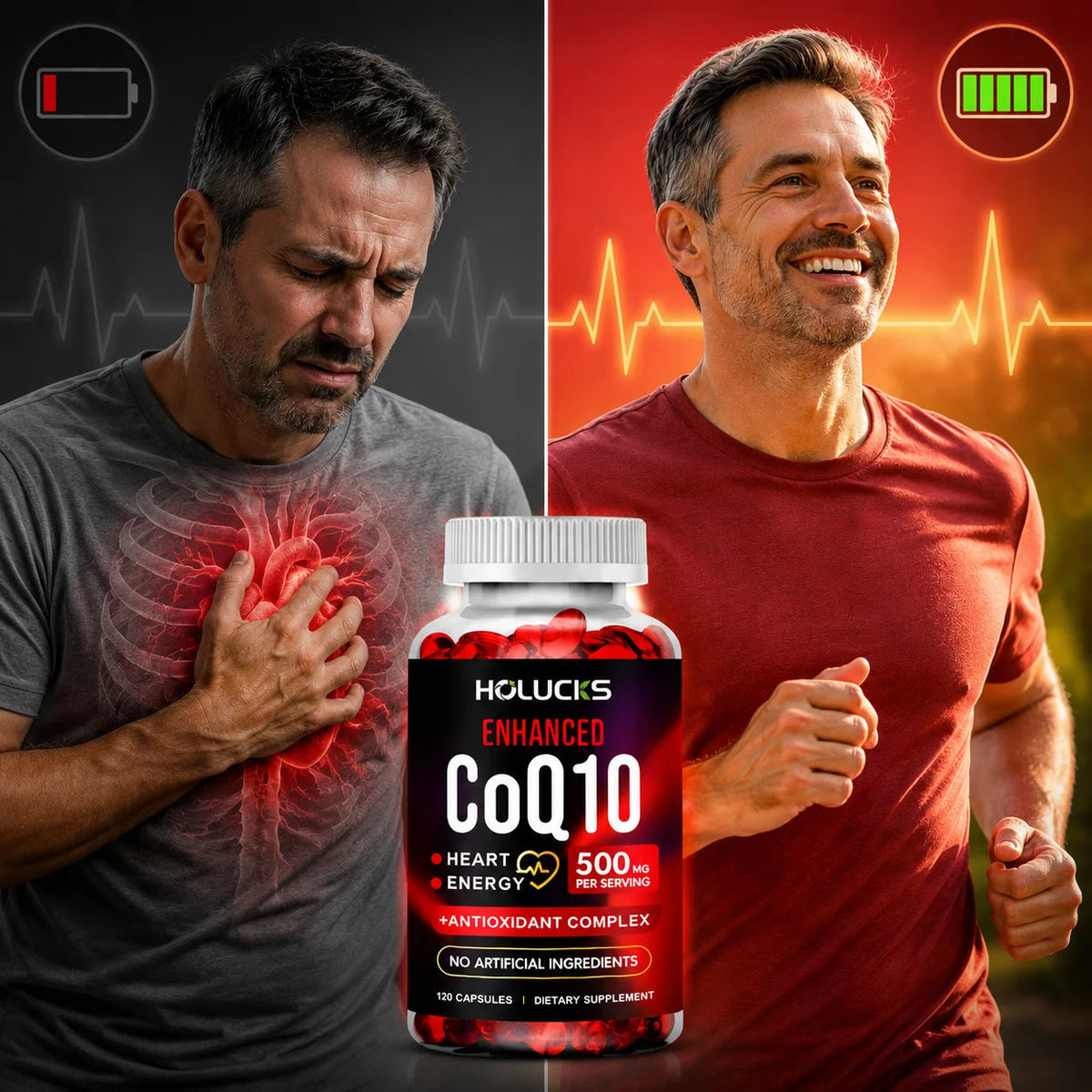 CoQ10 Supplement, Antioxidant for Cardiovascular & Heart Health, Immune Energy & Vitality Support, Super Absorption, Non-GMO Healthy supplements