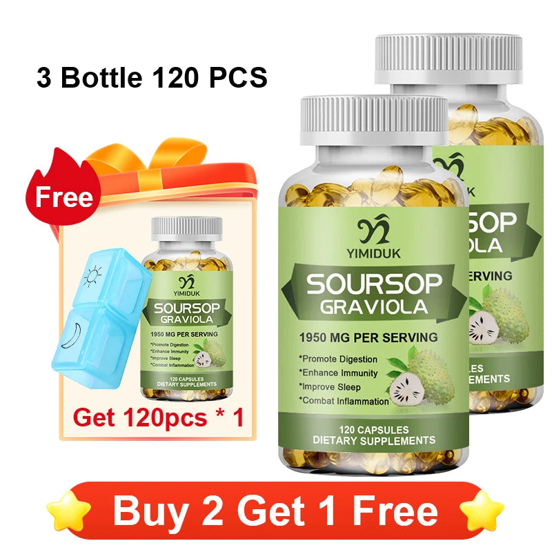YIMIDUK Graviola Soursop Supplement, Supports Immune Health, Digestive Comfort, Sleep Quality & Overall Body Wellness Daily Healthy supplements