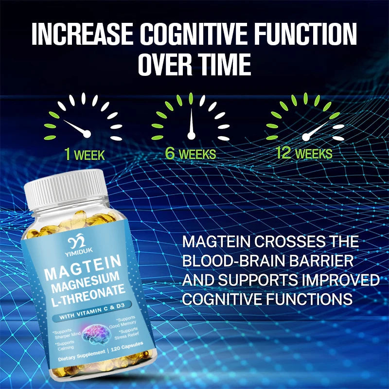 Magnesium L-Threonate Capsules With Vitamin C, Support Focus, Calming Sleep & Brain Health Formula, Men & Women Healthy supplements