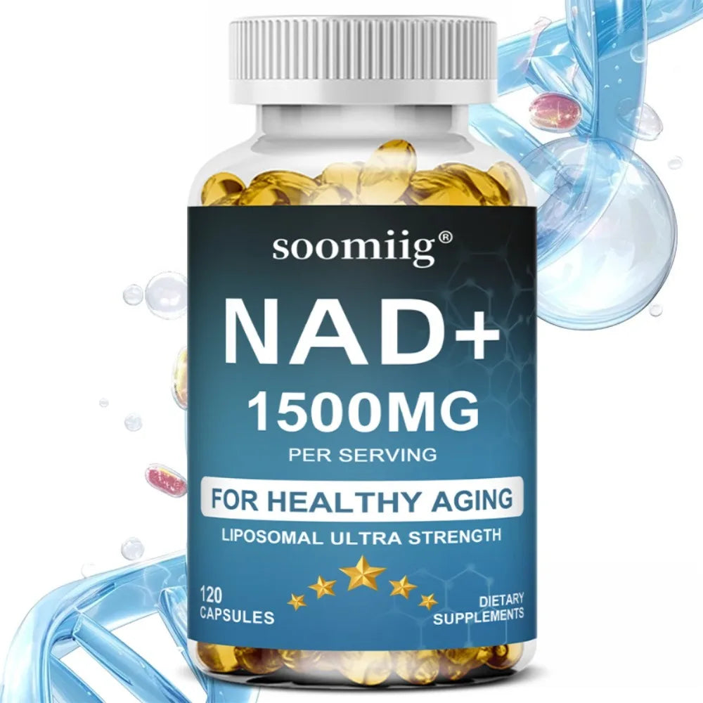 NAD+ Supplement-with Trans-Resveratrol, Support Skin Health, Cell Repair, Brain Cognition, Anti-Aging, Antioxidant, 120 Capsules Healthy supplements