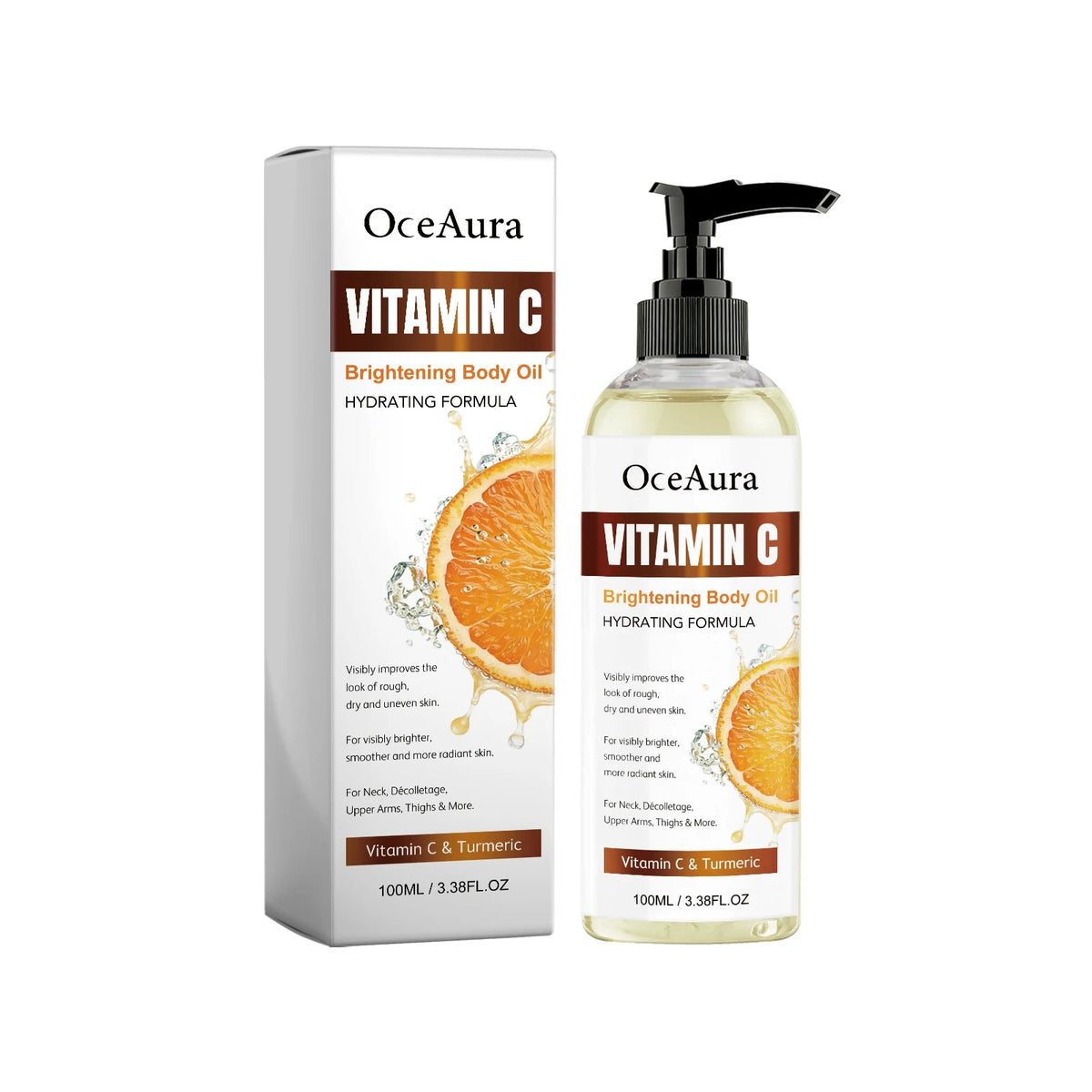 OceAura 100ml Vitamin C Skin Care Body Oil Moisturizes Skin Smooth, Moist and Shiny Skin Care Body Oil Healthy supplements