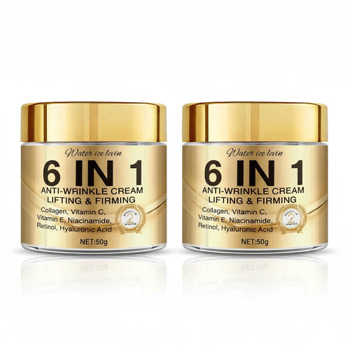 6-In-1 Anti-Wrinkle Cream. Lifts Firms Smooths Moisturizes. Collagen Vitamin C E Niacinamide Retinol Hyaluronic Acid. 50g Healthy supplements
