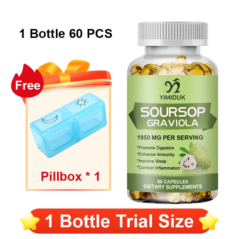 YIMIDUK Graviola Soursop Supplement, Supports Immune Health, Digestive Comfort, Sleep Quality & Overall Body Wellness Daily Healthy supplements