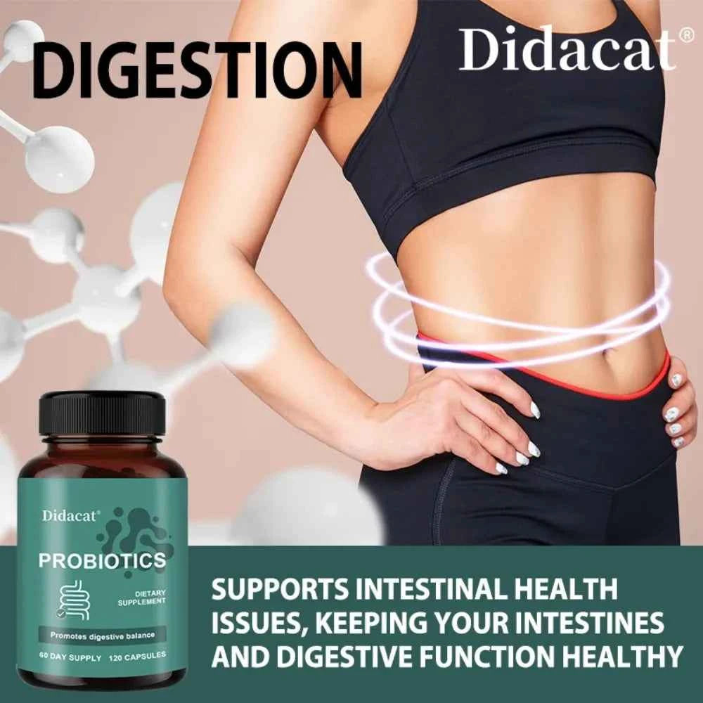 Probiotics Dietary Supplement for Digestive & Gut Health for Men & Women, 120 Capsules