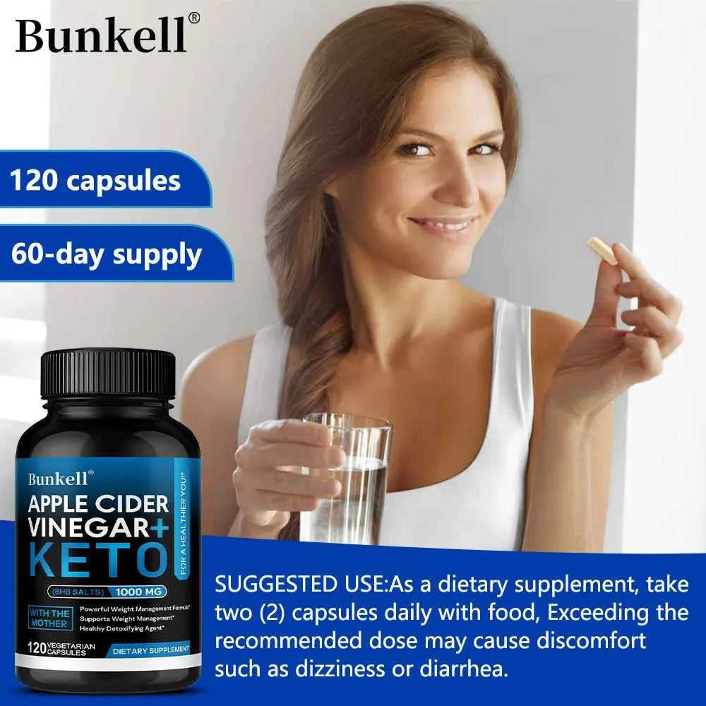 Keto Apple Cider Vinegar Capsules for Weight Management & Digestive Health