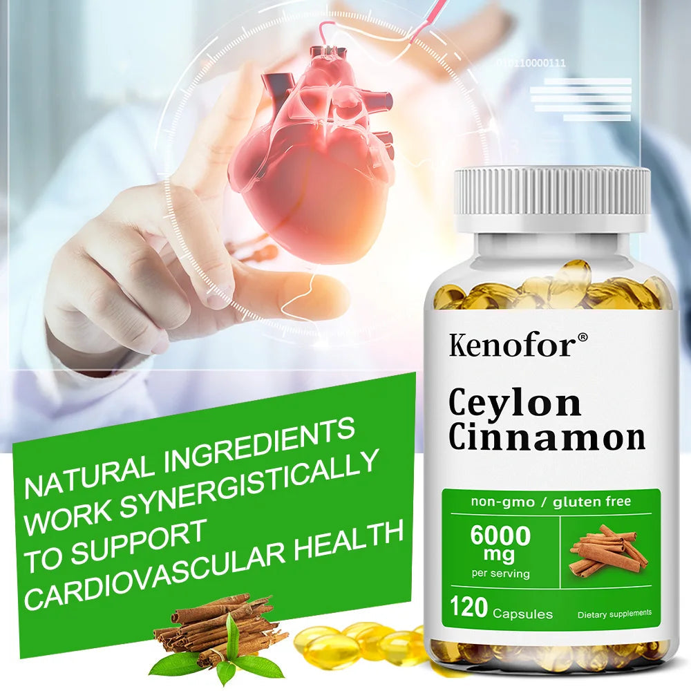 Ceylon Cinnamon Capsules, Support Joint Mobility, Bone Comfort, Digestive, Cardiovascular Wellness, Antioxidant & Immune Balance Healthy supplements