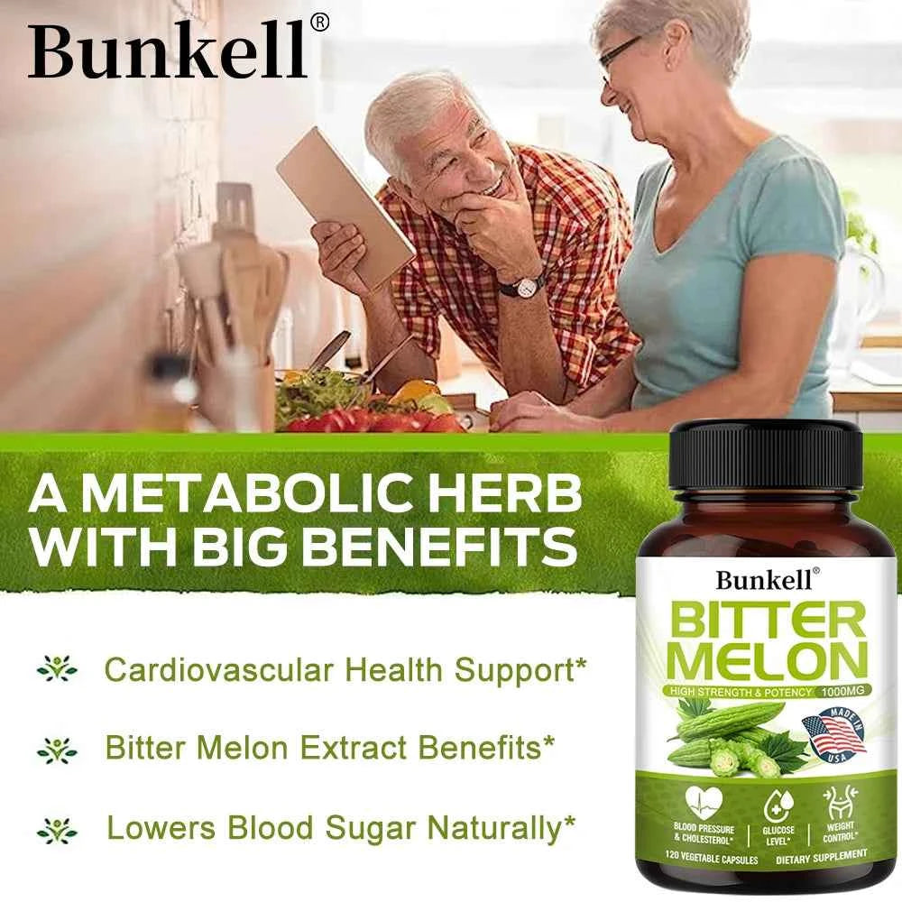 Revitalize Your Wellness with Bitter Melon Extract Capsules - 1000mg Plant Supplement for Metabolic Health and Weight Management