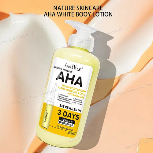 500ml Whitening Body Cream AHA Hydroxy Acids Vitamin C&E Moisturizing Lightening Body Lotion Remove Acne Marks Skin Care Healthy supplements