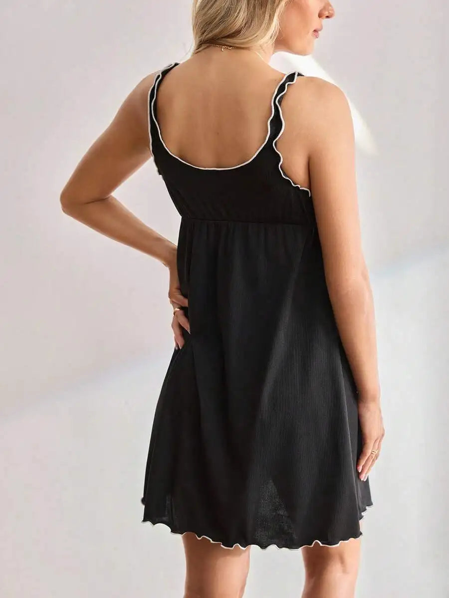 Maternity Nursing Nightgown With Ruffle Trim And Bowknot Detail Healthy supplements