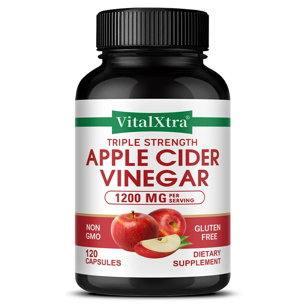Apple Cider Vinegar Supplement - Promote Metabolism and Digestion, Detox, Gut and Immune Health, 120 Vegan Capsules Healthy supplements