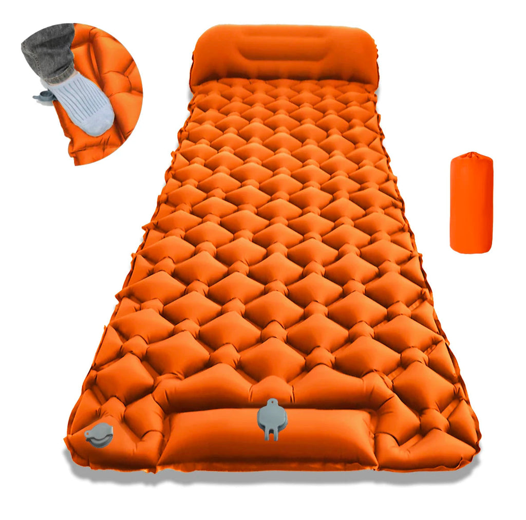 190*60cm Outdoor Camping Inflatable Mattress Sleeping Pad With Pillows Ultralight Air Mat Built In Inflator Pump Hiking RV Healthy supplements