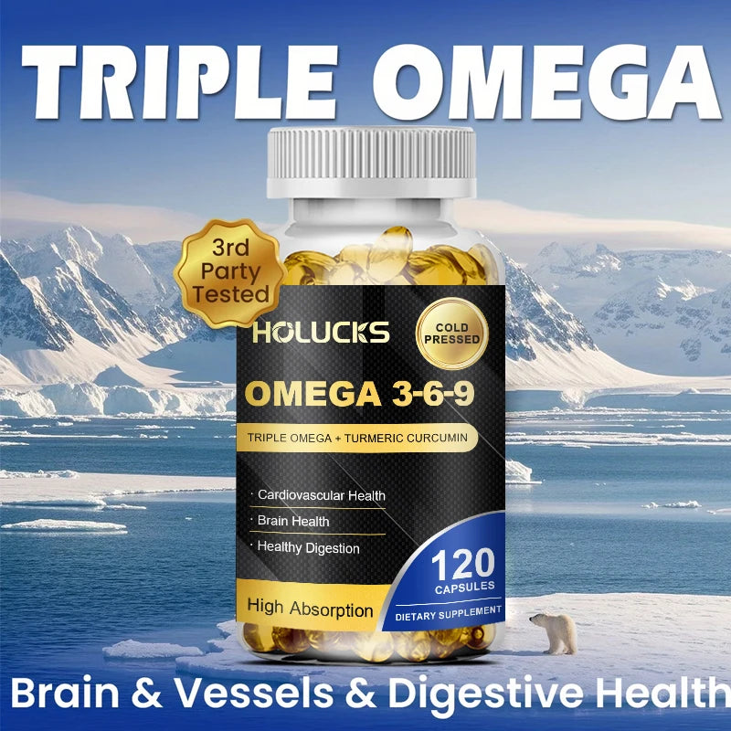 Buy 1 Get 1 Free! Omega 3-6-9 Supplement, Supports Heart & Brain Health, Skin Vitality, Immune Function & Daily Body Balance Healthy supplements
