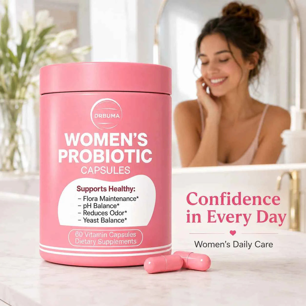60-Capsule Probiotic Supplement for Women, Ideal Daily Dietary Nutritional Supplement, Portable Pink Bottle, Daily Care Partner for Females, Easy to Carry for Home, Office and Travel Use, Nutritional Supplement for Women’s Vibrant Lifestyle