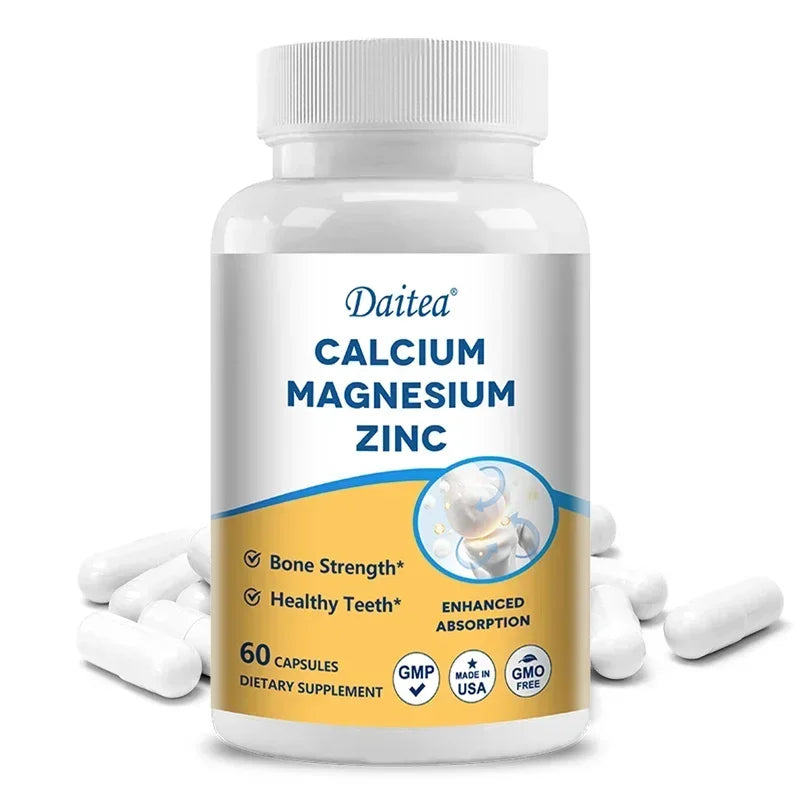 Calcium, Magnesium, Zinc Supplement - Supports Bone Health and Immune System Enhances Nutrient Absorption Healthy supplements