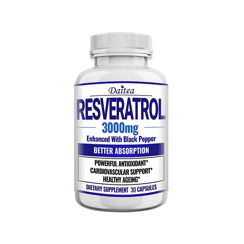 Resveratrol Supplement Capsules - Anti-Aging, Cardiovascular & Joint Support, Skin Health Healthy supplements