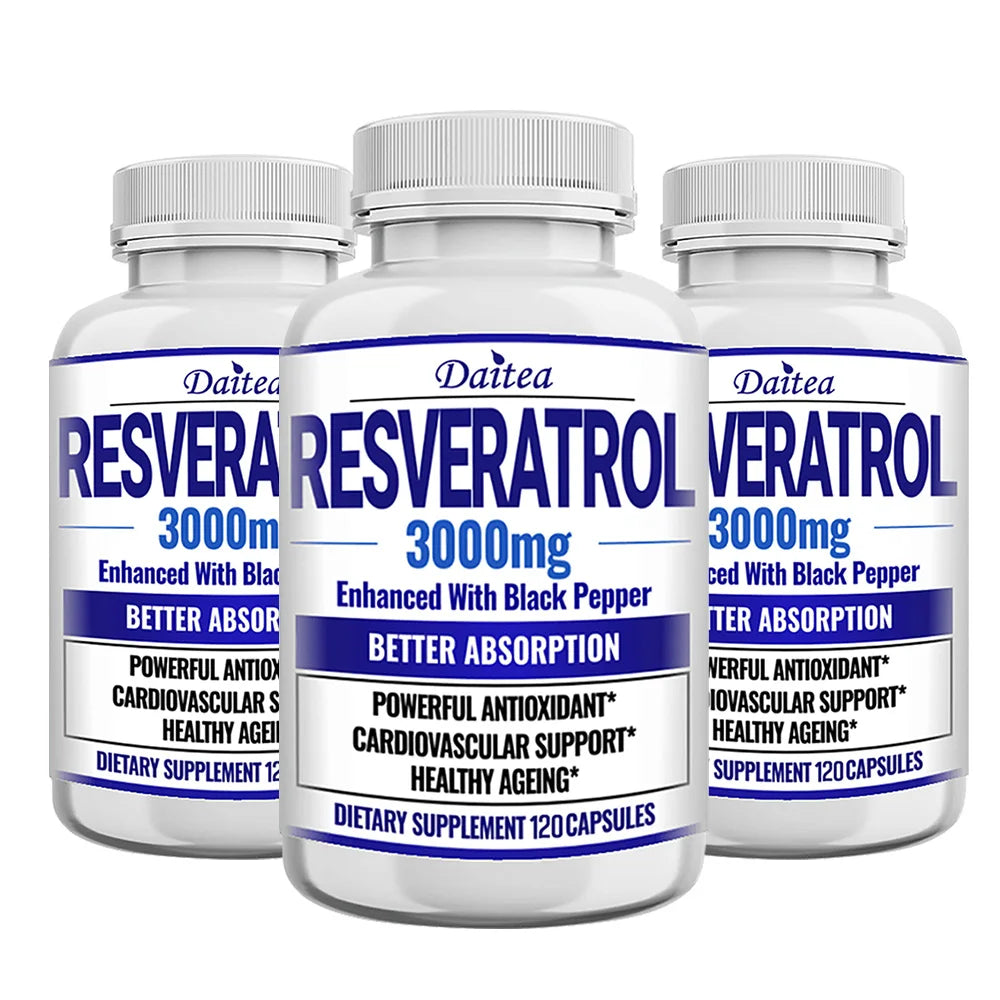 Resveratrol Supplement Capsules - Anti-Aging, Cardiovascular & Joint Support, Skin Health Healthy supplements