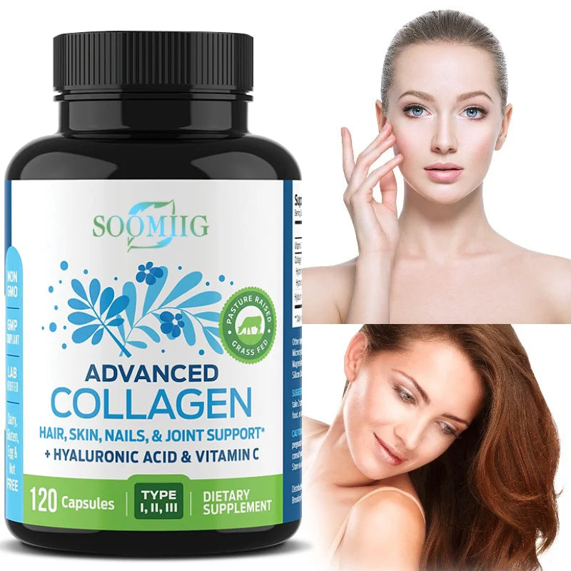 Multi Collagen Capsules, Hydrolyzed Collagen Supplement for Hair Skin Nails Joint & Bone Health, Anti-Aging Antioxidant Support Healthy supplements