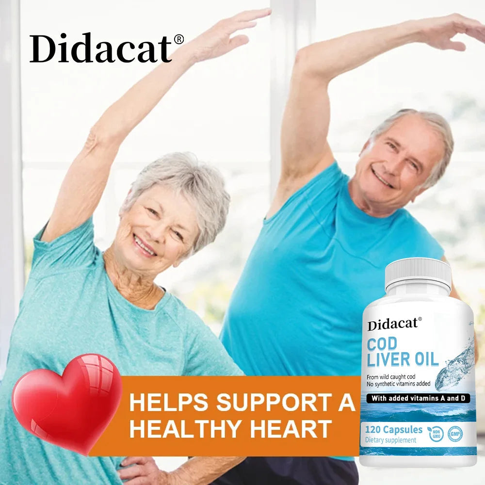 Cod Liver Oil Plus Vitamins A and D Dietary Supplement Softgels for Immune Health, Promoting Bone, Skin Health, Vision Support Healthy supplements
