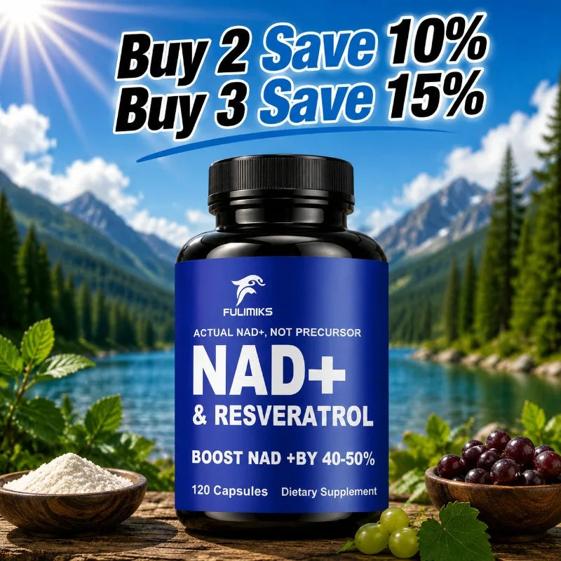 Premium NAD+ Supplement, with Pure NAD+ & Trans-Resveratrol,Vitamin, Support Cellular, Skin, Hair & Nail Health, Immune, sleep Healthy supplements