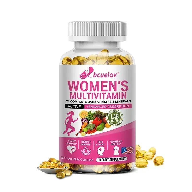 Daily Multivitamin for Women Capsules - Multivitamin and Multimineral Supplement for Skin Hair Health Energy Immune Support Healthy supplements