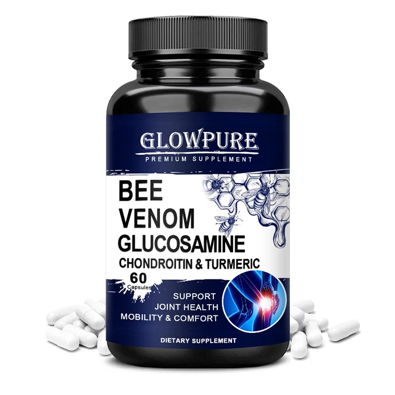 Glucosamine Chondroitin Capsules for Bone Joint Health and Mobility Comfort with Bee Venom Turmeric MSM Healthy supplements
