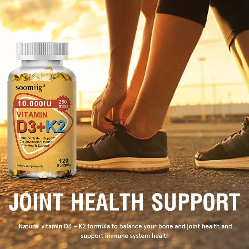 Vitamin D3 K2 Softgel Capsule Supplement Support Joint, Bone and Immune Health Strong Bones & Healthy for Men Women Healthy supplements
