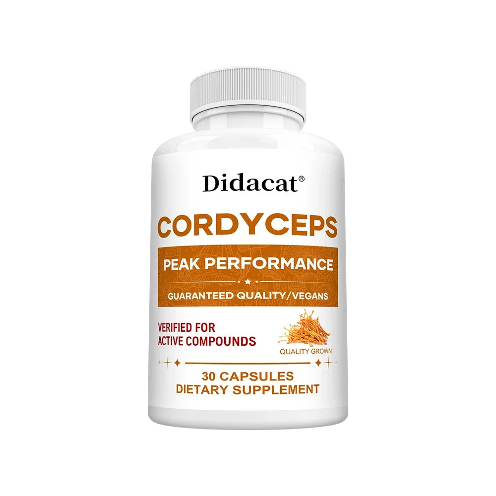 Cordyceps Mushroom Capsules 1000mg, Natural Wellness Supplement, Support Brain, Energy, Stamina, Immune & Cardiovascular Health Healthy supplements