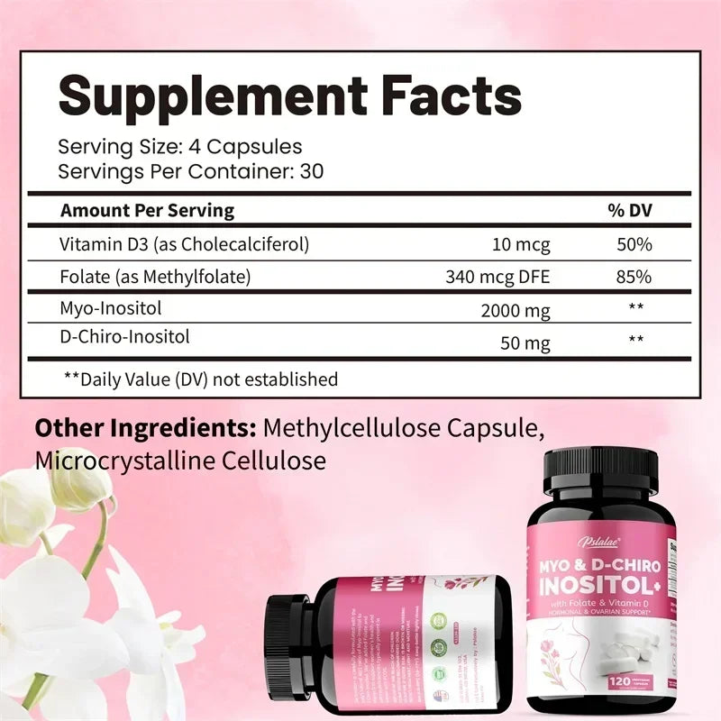 MYO & D-CHIRO INOSITOL - Rich in Vitamins, Supports Women's Health and Ovarian Function, Improves Immunity,Hormone Balance Healthy supplements