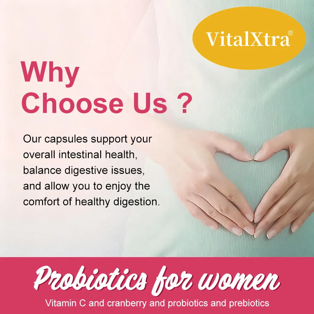 Probiotics for Women with Prebiotics, Cranberry & Vitamin C - 120 Capsules, Support Gut Balance, Health & Urinary Tract Health Healthy supplements