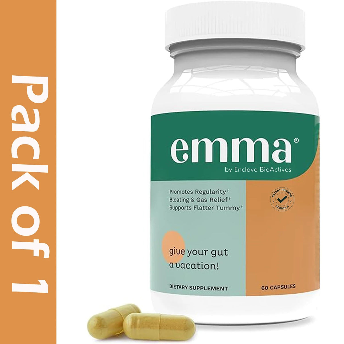 Gut Health Relief Supplement for Men & Women, Leaky Gut & Digestive Support for Constipation, Bloating & Gas Relief, 60 Capsules Healthy supplements