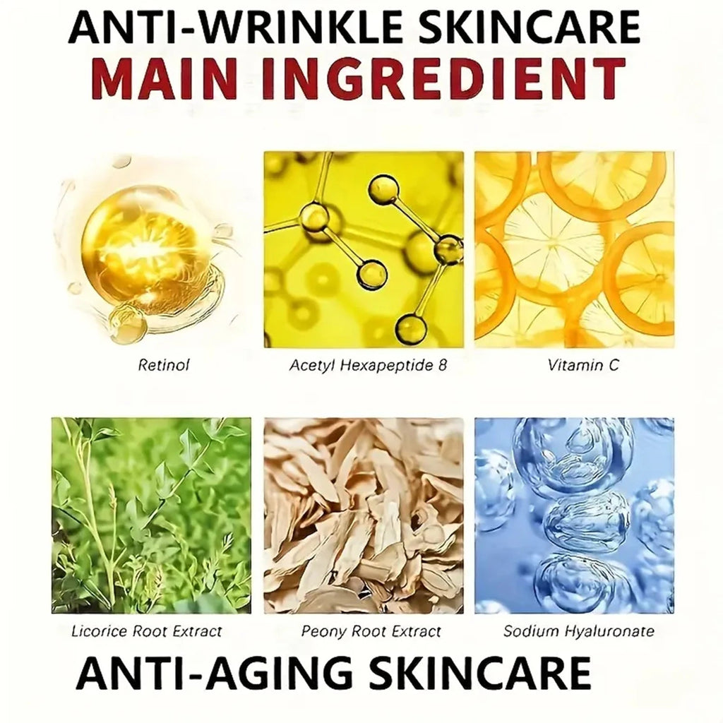 6-In-1 Anti-Wrinkle Cream. Lifts Firms Smooths Moisturizes. Collagen Vitamin C E Niacinamide Retinol Hyaluronic Acid. 50g Healthy supplements