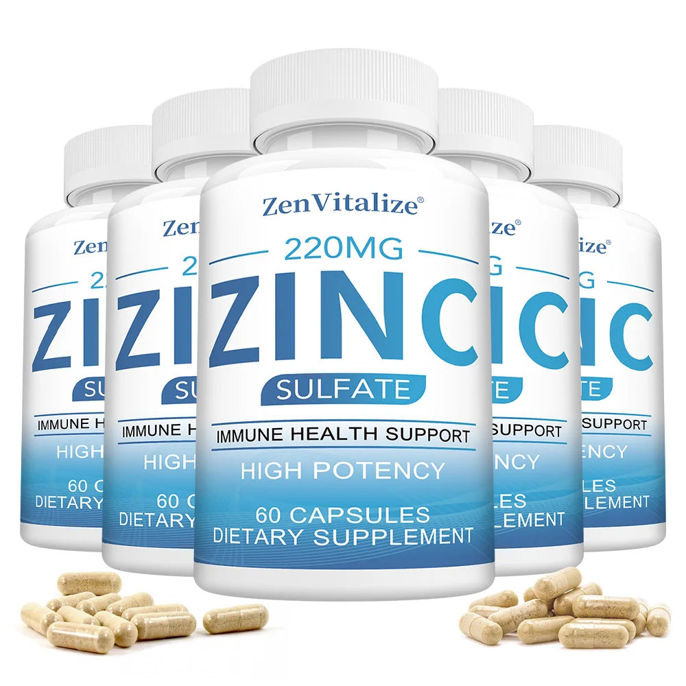 Zinc 50Mg Supplement Capsules – Zinc Sulfate for Antioxidant & Skin Health, Suitable for Both Men and Women Healthy supplements