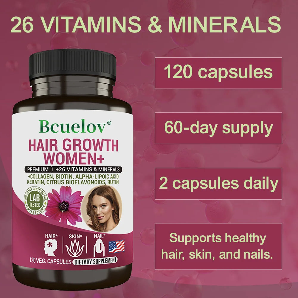 Women Daily Multivitamin Multimineral Capsules, Biotin, Support Hair Skin Nail Joint Bone Heart Health, Boost Energy & Immunity Healthy supplements