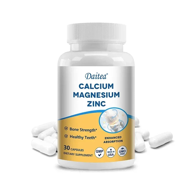 Calcium, Magnesium, Zinc Supplement - Supports Bone Health and Immune System Enhances Nutrient Absorption Healthy supplements